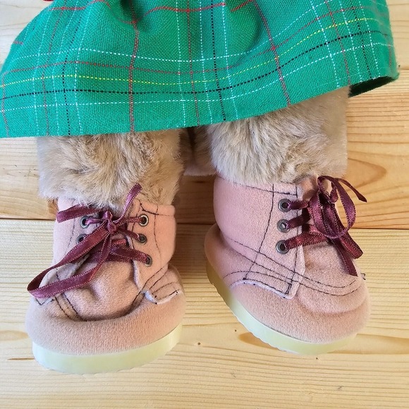 Vintage Trappers Bear Plush Christmas Santa Teddy Girl Dress Boots Hat Doll Toy - Picture 4 of 9